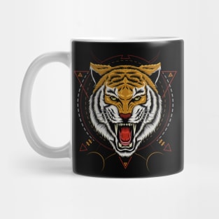 Angry Tiger head illustration Mug